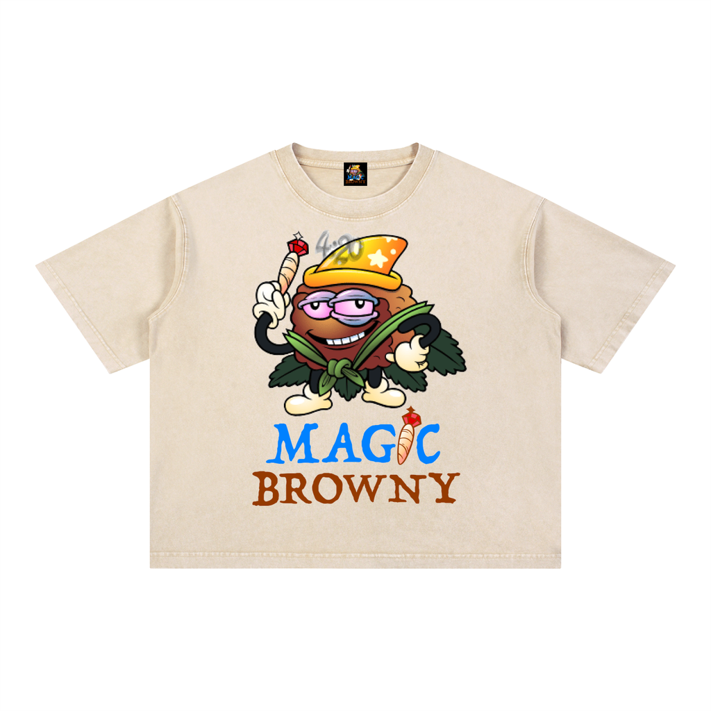 Magic Browny Boxy Cotton T-Shirt