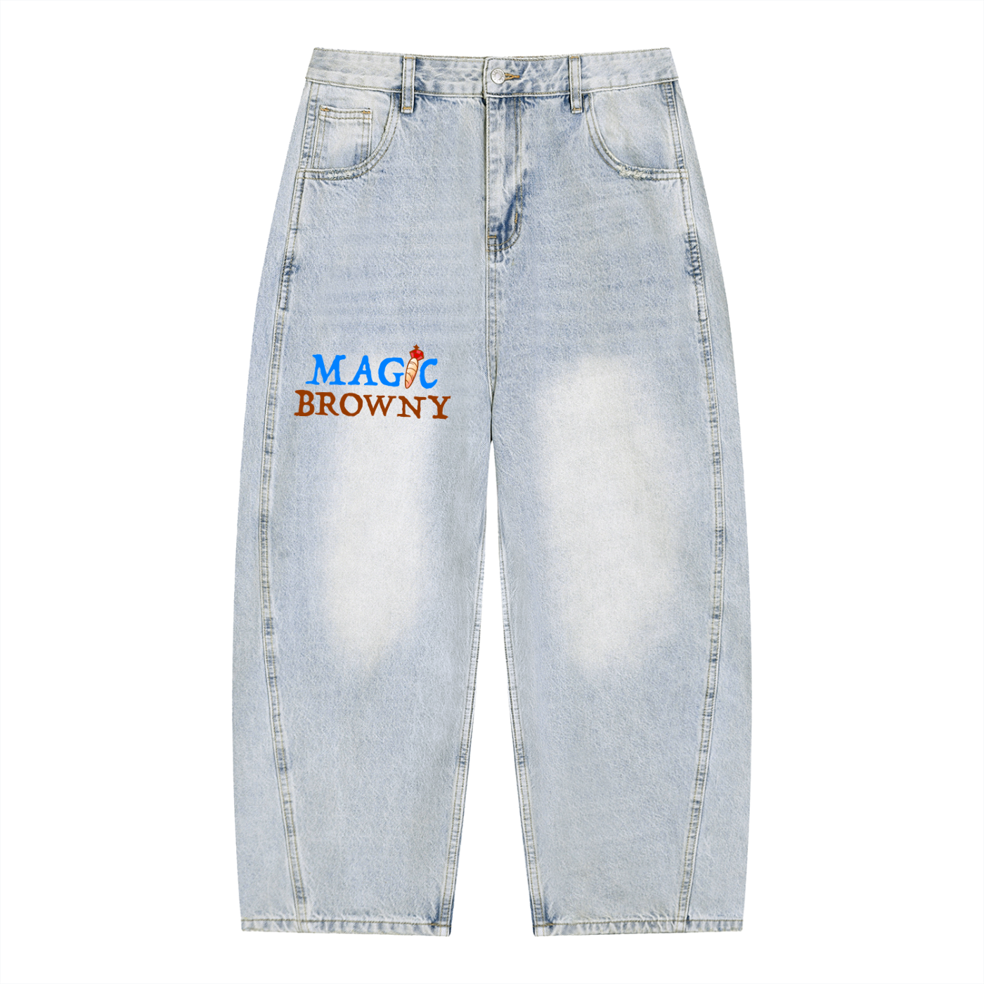 Magic Browny Barrel Leg Jeans